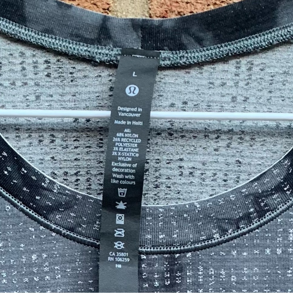 Lululemon Men’s Metal Vent Tech 2.0 Long Sleeve Top technical black/grey L NWOT - Picture 2 of 8